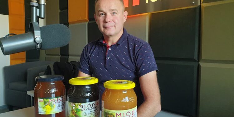 Michał Jajko z Rejonowego Koła Pszczelarzy w Tarnobrzegu