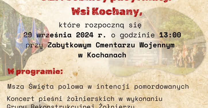 Kochany: W niedzielę upamiętnią ofiary pacyfikacji wsi