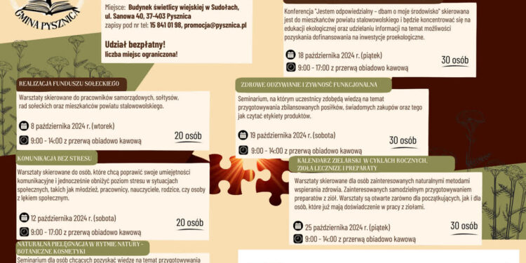 Gmina Pysznica: Bezpłatne szkolenia w ramach Uniwersytetu Samorządności