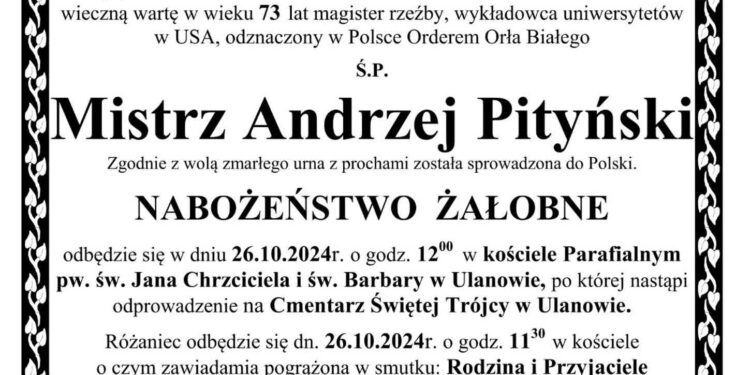 Ulanów: W sobotę pogrzeb autora monumentu Rzeź Wołyńska