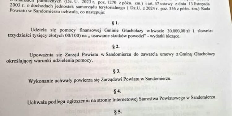 Sandomierz: Powiat sandomierski wspiera powodzian z Głuchołaz