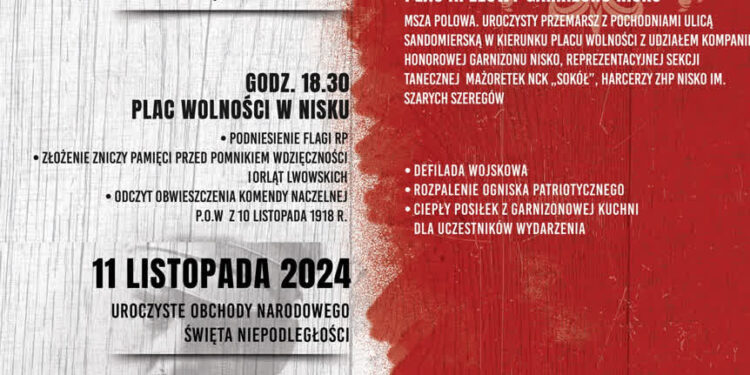 Nisko; Capstrzyk, msza polowa i uroczystości na Placu Wolności z okazji Dnia Niepodległości