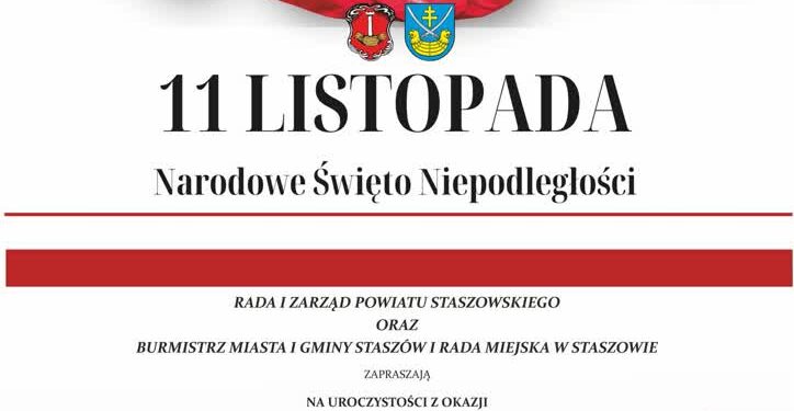 Staszów: Uroczystości z okazji 106. rocznicy odzyskania niepodległości.
