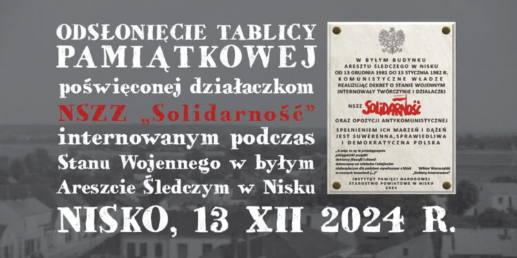 Nisko: Odsłonią tablicę poświęconą kobietom internowanym podczas Stanu Wojennego w dawnym Areszcie Śledczym