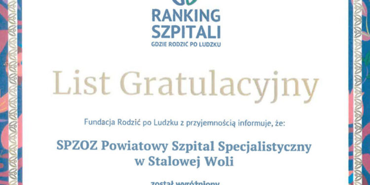 Stalowa Wola: Szpital wysoko w rankingu „Gdzie rodzić po ludzku”