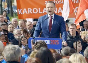 Dębica: Kandydat na prezydenta RP Karol Nawrocki w Dębicy.
