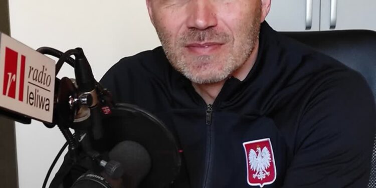 Mielec: Z  Błażejem Korczyńskim na moment przed meczem Polska-Turcja