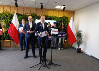 Stalowa Wola: O CPK i poparciu dla Karola Nawrockiego na konferencji posła Webera