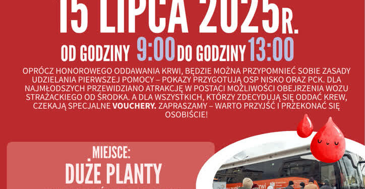 Nisko: Akcja oddawania krwi odbędzie się 15 lipca