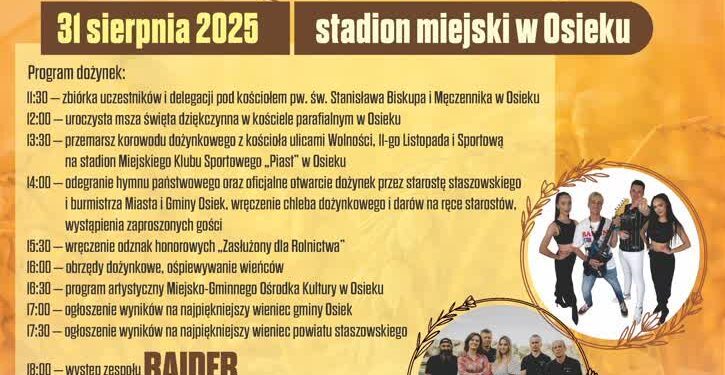 Staszów: Dożynki Powiatowe 2025 – Święto Plonów w Osieku