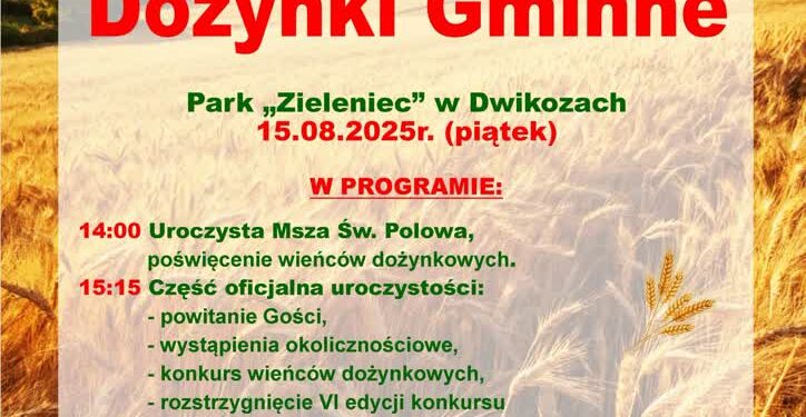 Dwikozy: Dożynki Gminne już 15 sierpnia