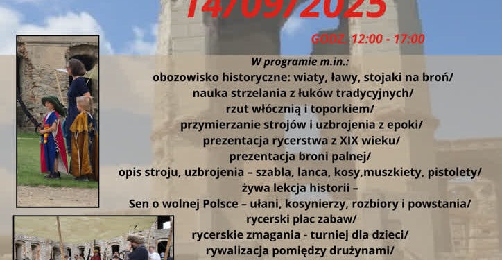 Ujazd: „V Niedziela z Historią W tle” w Zamku Krzyżtopór – Żywa Lekcja Historii już 14 września