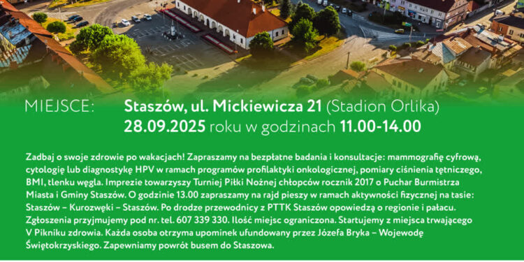 Staszów: V Piknik Zdrowia – Zadbaj o swoje zdrowie!