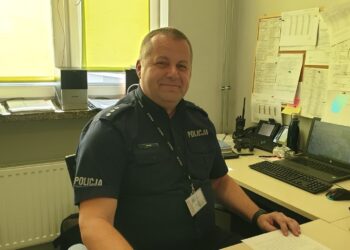 Komisarz Sławomir Tracz, naczelnik Wydziału Ruchu Drogowego Komendy Miejskiej Policji w Tarnobrzegu.