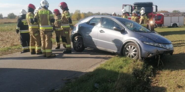 Sokolniki: Kierowca zasłabł i wjechał do rowu