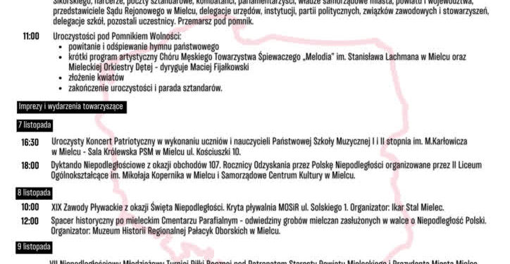 Mielec: Główne uroczystości obchodów 107. rocznicy odzyskania przez Polskę Niepodległości