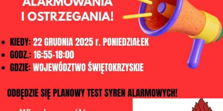 Region: Test systemu ostrzegania w województwie świętokrzyskim