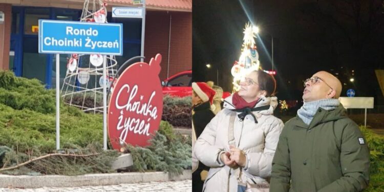 Tarnobrzeg: Na czas akcji „Choinka Życzeń” rondo w centrum miasta zmieniło nazwę