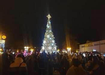 Tarnobrzeg: Tłumy na rozświetleniu choinki