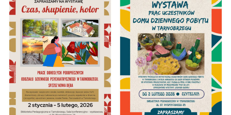 Tarnobrzeg. Sztuka jako terapia. Nowe wystawy w Bibliotece Pedagogicznej w Tarnobrzegu