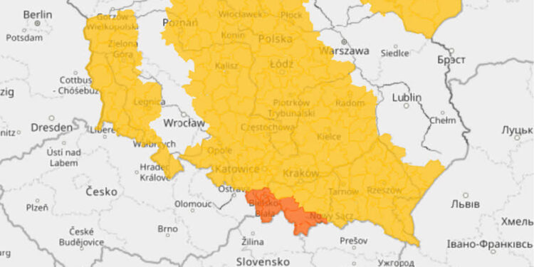 Region: Ostrzeżenia IMGW dla woj. podkarpackiego i świętokrzyskiego