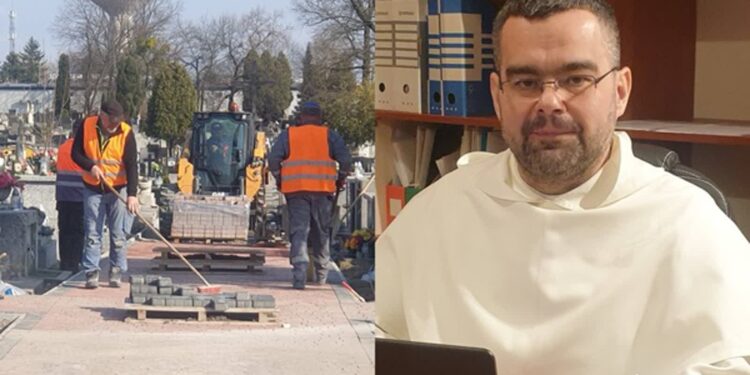 Tarnobrzeg. Budują alejki na parafialnej nekropolii