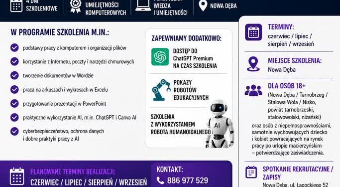 Nowa Dęba. Nowe kwalifikacje na wyciągnięcie ręki. Trwa rekrutacja na szkolenia