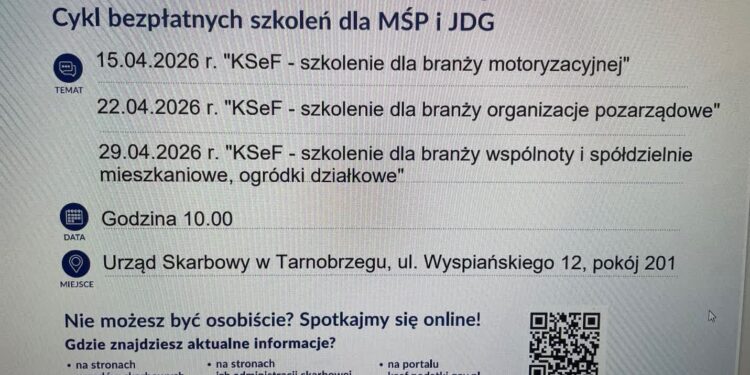 Tarnobrzeg. Urząd Skarbowy zaprasza na szkolenia branżowe KSeF.