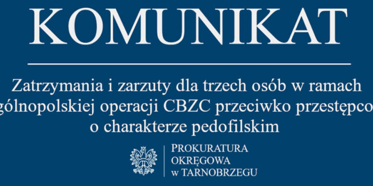 Tarnobrzeg: Zatrzymania w sprawie „Hellfire” – trzy osoby podejrzane o przestępstwa o charakterze pedofilskim