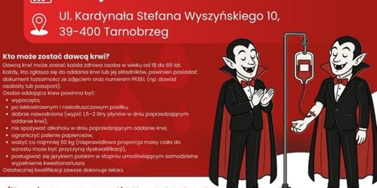 Tarnobrzeg. Wiosenna „Wampiriada”. Akcja krwiodawstwa w PANS