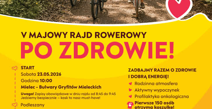 Mielec: „Zwalcz Go Uśmiechem” zaprasza na V Majowy Rajd Rowerowy po Zdrowie!