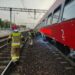 Dębica: Pożar wagonu na stacji. Wstrzymano ruch pociągów