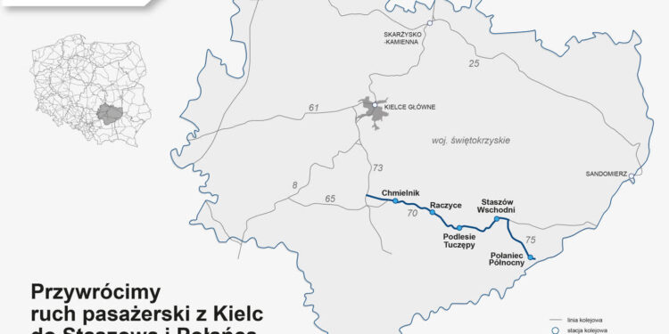 Staszów, Połaniec:  Inwestycje PLK SA umożliwią przywrócenie połączeń kolejowych na południu województwa świętokrzyskiego