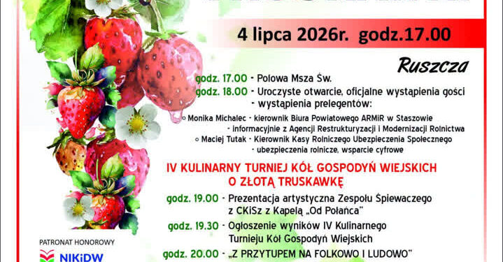 Ruszcza: V Festiwal Kół Gospodyń Wiejskich „Święto Truskawki”
