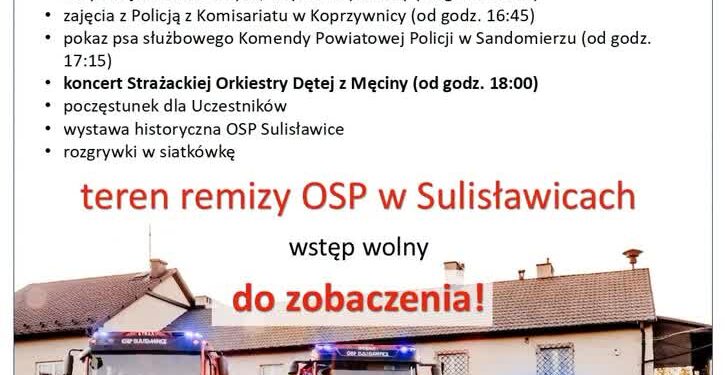 Sulisławice:  W niedzielę dzień otwarty OSP Sulisławice