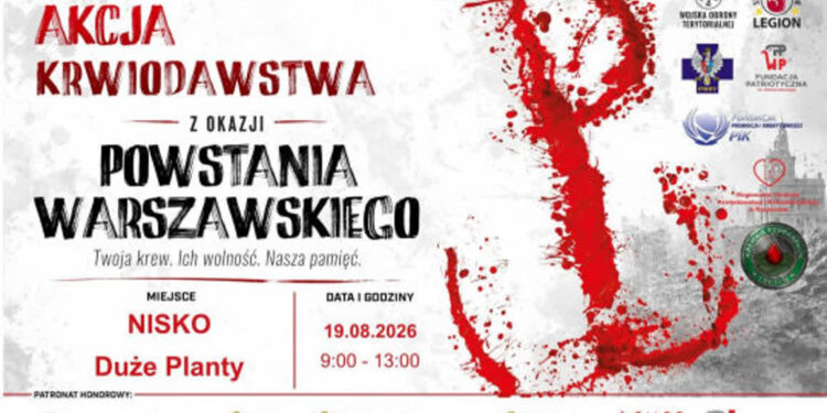 Nisko: Oddaj krew – uczcij pamięć Powstańców Warszawskich. Akcja krwiodawstwa już w środę na Plantach