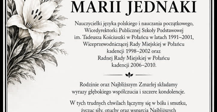 Połaniec: Nie żyje Maria Jednaki. Zasłużona dla oświaty i miasta