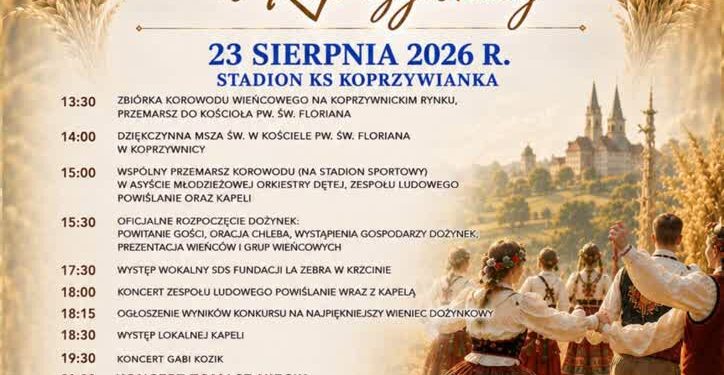 Koprzywnica: Muzyka, tradycja i zabawa. Dożynki 2026