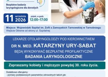Tarnobrzeg. Bezpłatne badania laryngologiczne w tarnobrzeskim szpitalu