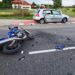 Tarnobrzeg: Zderzenie Volkswagena z motocyklem w Tarnobrzegu. Droga całkowicie zablokowana