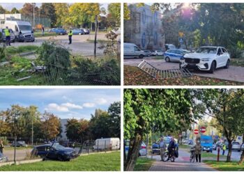 Tarnobrzeg. Volvo uderzyło w trzy auta. Chwilę później doszło do potrącenia